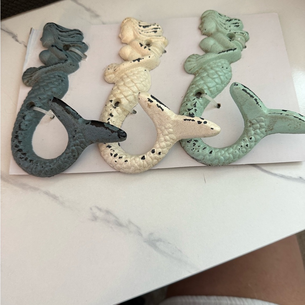 Mermaid Wall Hooks Set - Blue, Cream, Green - kohls